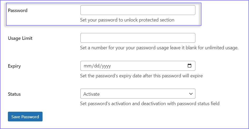 Save Password button