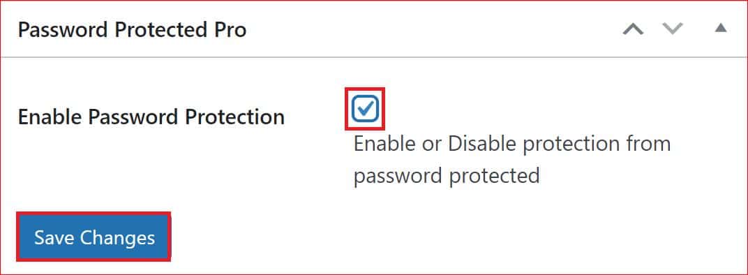 Enable Password Protection Option