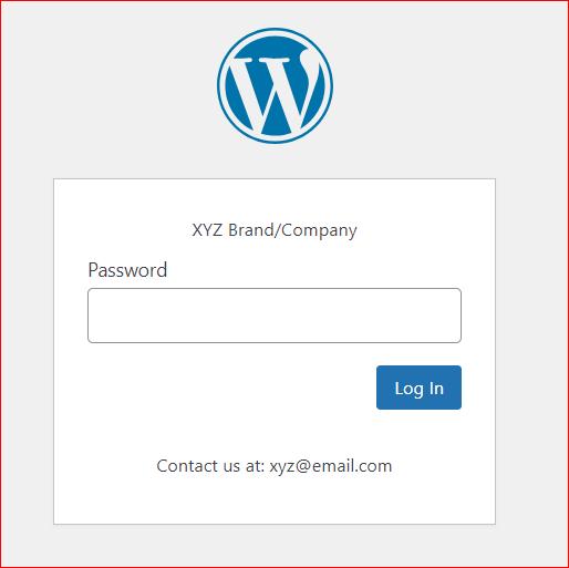 Password Protected your shop page