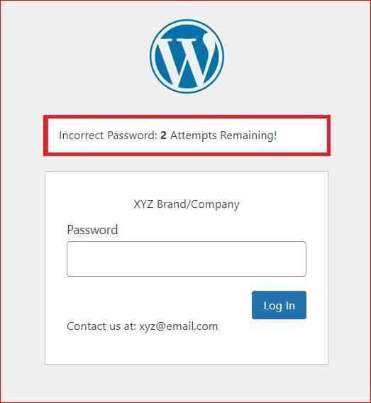 limiting login attempts on the password protected