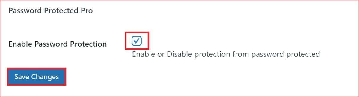 Enable Password Protection